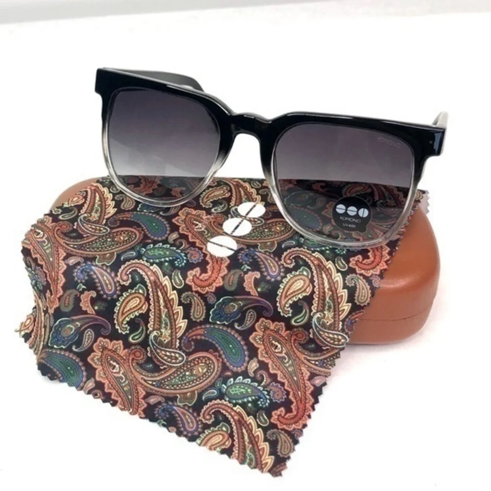 KOMONO Riviera Paisley Sunglasses NEW gray black